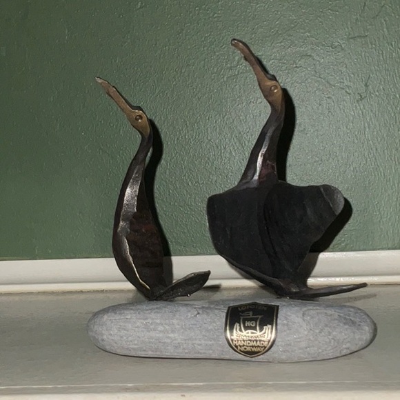 Lofoten HG Norway Smid 1995 Handmade Metal and Stone Bird Sculpture Norwegian - Picture 2 of 16